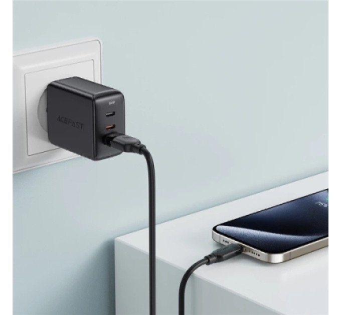 Acefast Дата кабель USB 2.0 AM to USB-C 1.2m 3A TPE black Acefast (6974316283812)