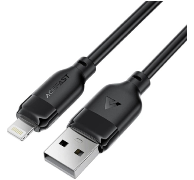 Acefast Дата кабель USB 2.0 AM to Lightning 2.0m 2.4A TPE black Acefast (6974316286271)