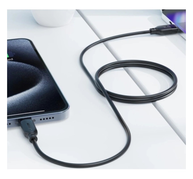 Acefast Дата кабель USB 2.0 AM to Lightning 2.0m 2.4A TPE black Acefast (6974316286271)