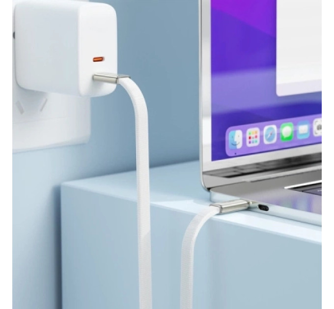 Acefast Дата кабель USB-C to USB-C 1.2m 60W 3A nylon white Acefast (6974316286257)