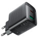Acefast Зарядний пристрій Acefast A106 1xUSB-C PD45W + 1xUSB QC3.0 GaN black (6974316284031)