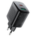 Acefast Зарядний пристрій Acefast A106 1xUSB-C PD45W + 1xUSB QC3.0 GaN black (6974316284031)