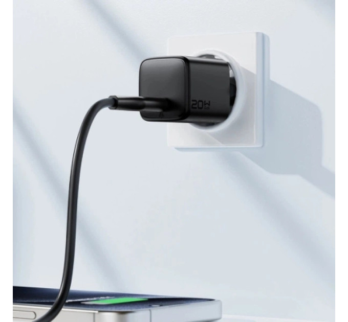 Acefast Зарядний пристрій Acefast A117 USB-C PD20W GaN black (6974316284987)