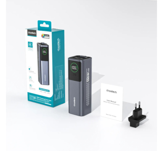 Choetech Батарея універсальна Choetech 20000mAh, PD/100W, QC, AFC, AC input (B1012)
