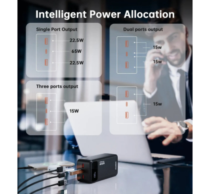 Choetech Батарея універсальна Choetech 40000mAh, PD/65W, QC, AFC (B734)
