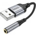 HOCO Кабель мультимедійний USB AM to 3.5mm F LS36 black HOCO (6942007608879)