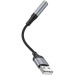 HOCO Кабель мультимедійний USB AM to 3.5mm F LS36 black HOCO (6942007608879)