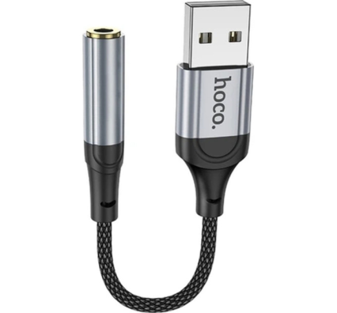 HOCO Кабель мультимедійний USB AM to 3.5mm F LS36 black HOCO (6942007608879)