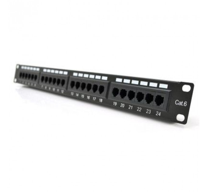 Патч-панель 19" 24хRJ-45 UTP 1U cat.6 Pipo (PP246191U)