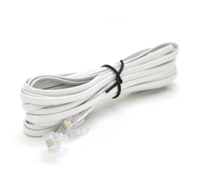 Патч-корд телефонний 10м RJ11 (6P4C) Voltronic (PC-10,0W)