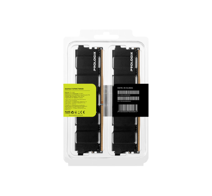 Prologix Модуль пам`ятi DDR4 2x16GB/3600 Prologix Black (PRO32GB3600B4K)