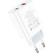 HOCO Зарядний пристрій HOCO C97A 1xUSB-C PD20W + 1xUSB QC3.0 White (6931474766076)