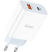 HOCO Зарядний пристрій HOCO C97A 1xUSB-C PD20W + 1xUSB QC3.0 White (6931474766076)