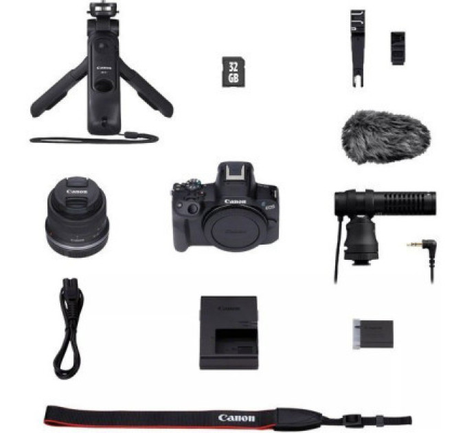 Canon Цифровий фотоапарат Canon EOS R50 + RF-S 18-45 IS STM Black Creator Kit (5811C036)