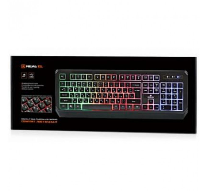 Клавіатура REAL-EL 7001 Comfort Backlit Black