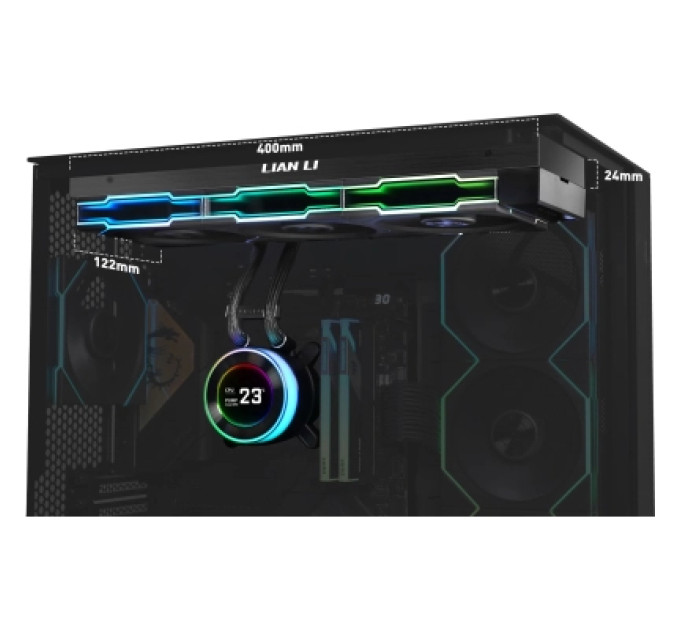 Lian Li Система рідинного охолодження Lian Li HydroShift II LCD-C 360TL, Black (G89.GHS2LCD36TB.00)