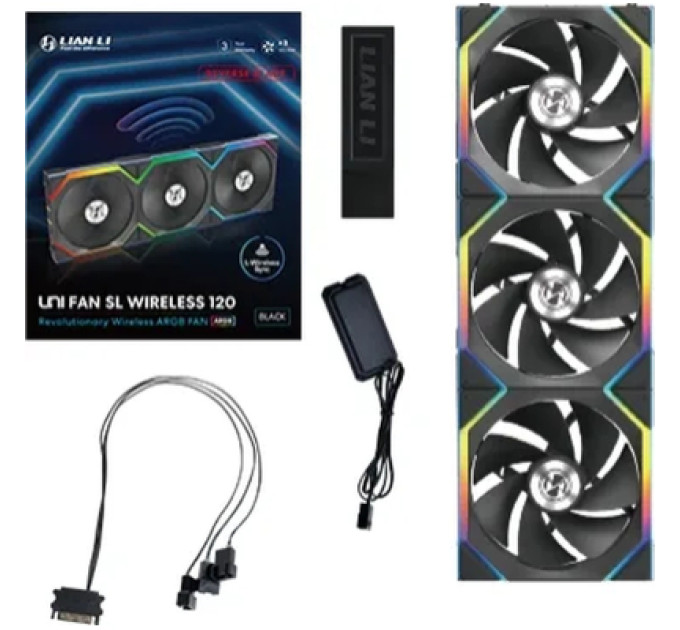 Lian Li Кулер до корпусу Lian Li Uni Fan SL WIRELESS 120-3 REVERSE BLAD (G99.12RSL1W3B.00)