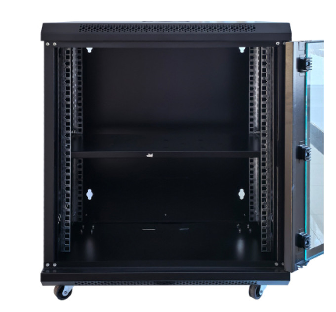 GEAR Шафа настінна GEAR 15U 19" 600x600x750 мм, + полка 19", black (GWMSN-15U-600-600)