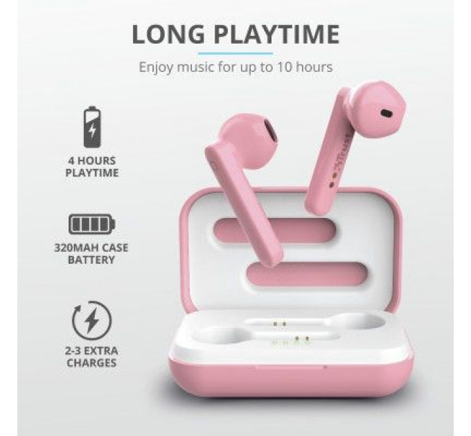 Навушники Trust Primo Touch True Wireless Mic Pink (23782)