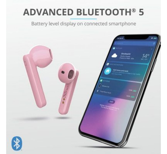 Навушники Trust Primo Touch True Wireless Mic Pink (23782)
