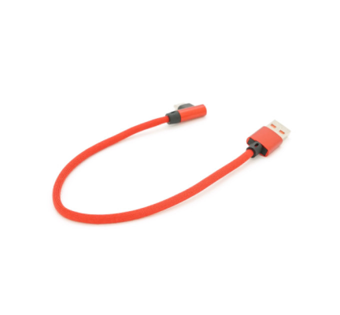 Voltronic Дата кабель USB 2.0 AM to USB-C 0.25m QC3.0 PD 90° corner braided red Voltronic (YT-USB-TypeC-2.0m/R)
