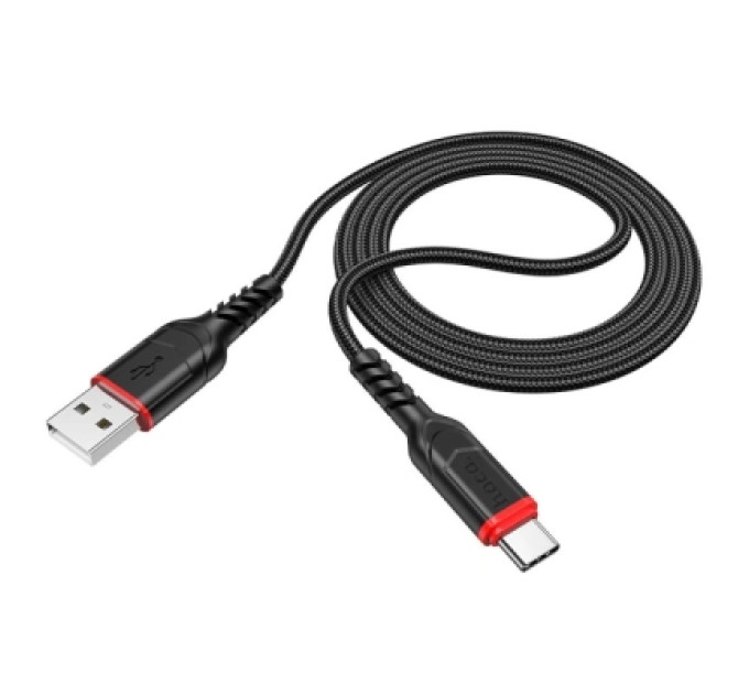 HOCO Дата кабель USB 2.0 AM to USB-C 1.0m 3A nylon X59 black HOCO (6931474744920)