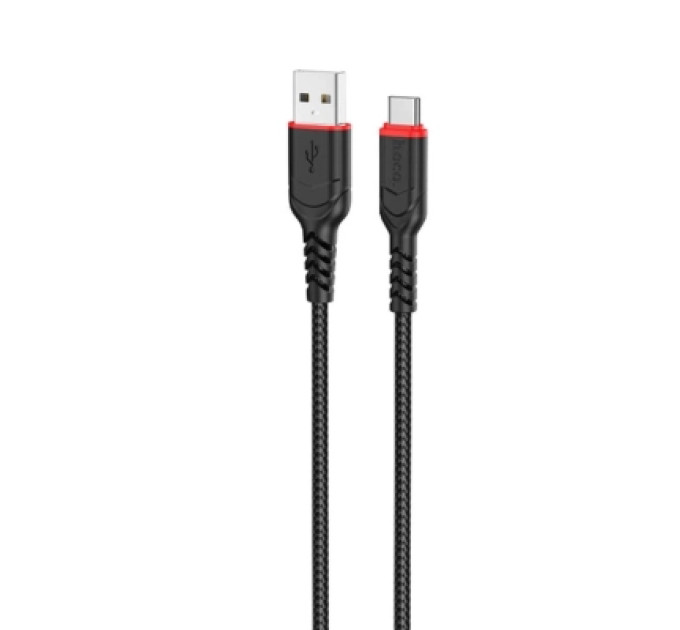 HOCO Дата кабель USB 2.0 AM to USB-C 1.0m 3A nylon X59 black HOCO (6931474744920)