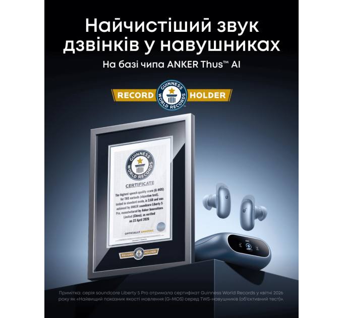 Anker Bluetooth-гарнітура Anker SoundCore Liberty 5 Pro Blue (D1203G31)