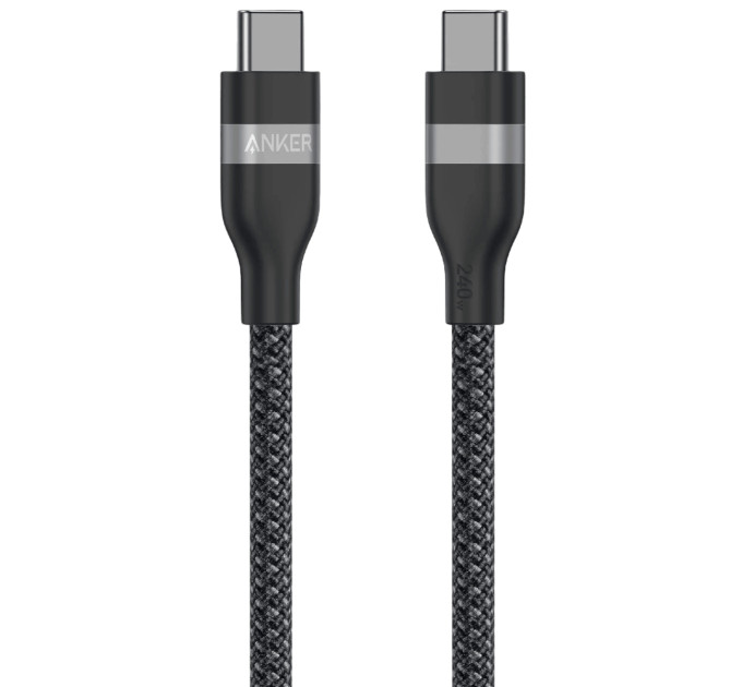 Anker Кабель Anker Upcycled-Braided USB-C - USB-C (M/M), 240W, 0.9 м, Black (A82E2H11)