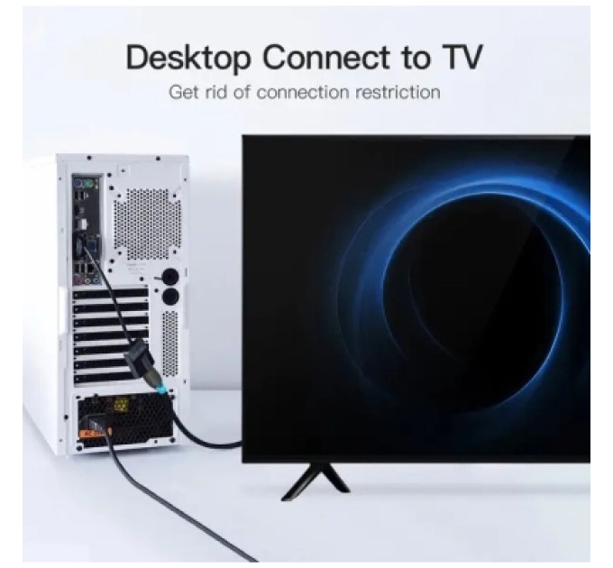 Vention Перехідник VGA 15F to HDMI M 1080P 60Hz 3,5mm Audio 0.15m Vention (ACNBB)