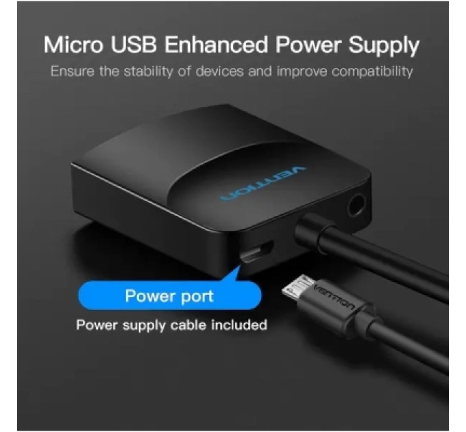 Vention Перехідник VGA 15F to HDMI M 1080P 60Hz 3,5mm Audio 0.15m Vention (ACNBB)