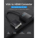 Vention Перехідник VGA 15F to HDMI M 1080P 60Hz 3,5mm Audio 0.15m Vention (ACNBB)