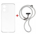Dengos Чохол до мобільного телефона Dengos Case + Cross-body Strap Motorola G06/G06 Power Clear+Grey (DG-KM-CCRB-29)