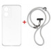 Dengos Чохол до мобільного телефона Dengos Case + Cross-body Strap Motorola G06/G06 Power Clear+Grey (DG-KM-CCRB-29)