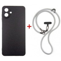 Чохол до мобільного телефона Dengos Case + Cross-body Strap Samsung Galaxy A07 Black+Grey (DG-KM-CCRB-15)