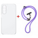 Dengos Чохол до мобільного телефона Dengos Case + Cross-body Strap Samsung Galaxy A37 Clear+Purple (DG-KM-CCRB-06)