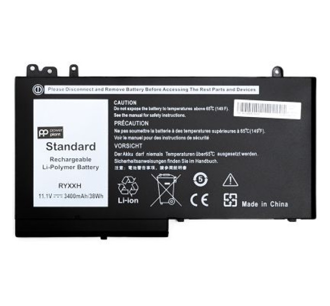 Акумулятор до ноутбука PowerPlant DELL Latitude 12 5000 (RYXXH) 11.1V 3400mAh (NB441105)