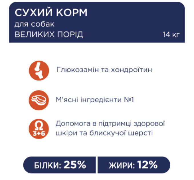 Сухий корм для собак Club 4 Paws Преміум. Для великих порід 14 кг(UP) (4820215366298)