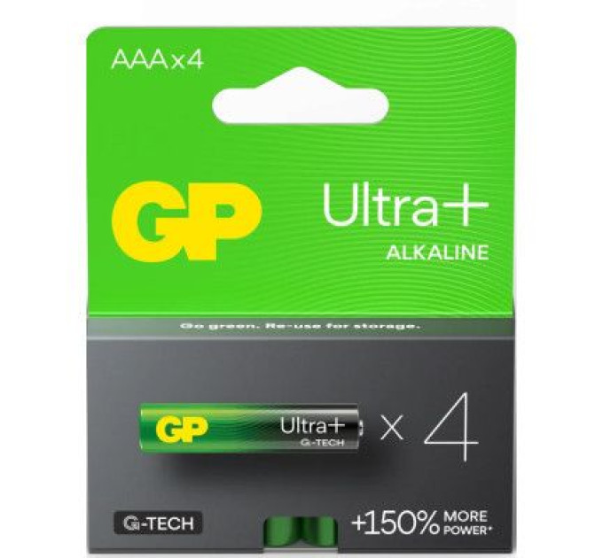 Gp Батарейка Gp AAA LR03 Ultra Plus Alcaline * 4 (24AUP21-SB4 / 4891199203985)