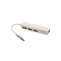Концентратор USB 3.1 Type-C to 3 port USB 2.0 + Ethernet PowerPlant (CA910397)