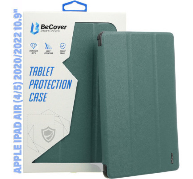 Чохол до планшета BeCover Tri Fold Soft TPU Silicone Apple iPad Air (4/5) 2020/2022 10.9" Dark Green (711130)