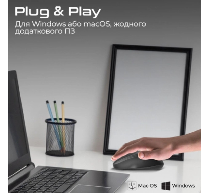 Мишка Promate UniGlide Wireless Black (uniglide.black)