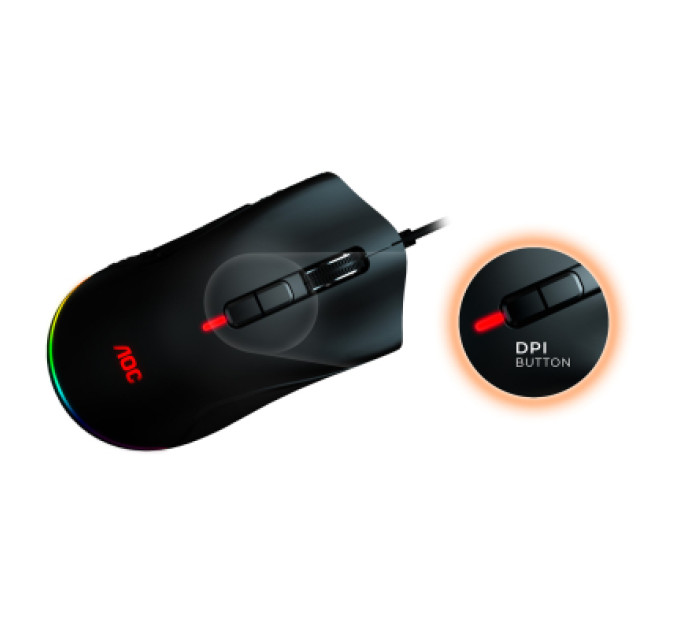 Мишка AOC GM530 RGB PMW3389 Kailh switch USB Black (GM530B)