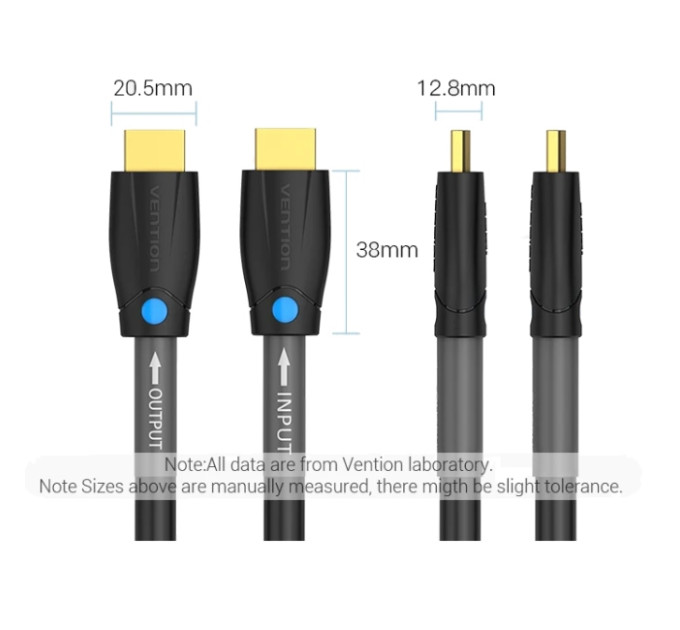 Vention Кабель мультимедійний HDMI to HDMI 8.0m V2.0 Engineering 4K 60Hz 18Gbps HD 7.1 PVC Black Vention (AAMBK)