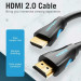Vention Кабель мультимедійний HDMI to HDMI 15.0m V2.0 4K 30Hz PVC Vention (VAA-M02-B1500)