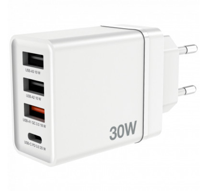 Verbatim Зарядний пристрій Verbatim USB 30W PD3.0 4-ports white (49701)