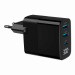 Gembird Зарядний пристрій Gembird 2хUSB-A (QC3.0 18W) + 1хType-C (PD20W) LCD black (TA-UC-PDQC30LCD-BK-02)