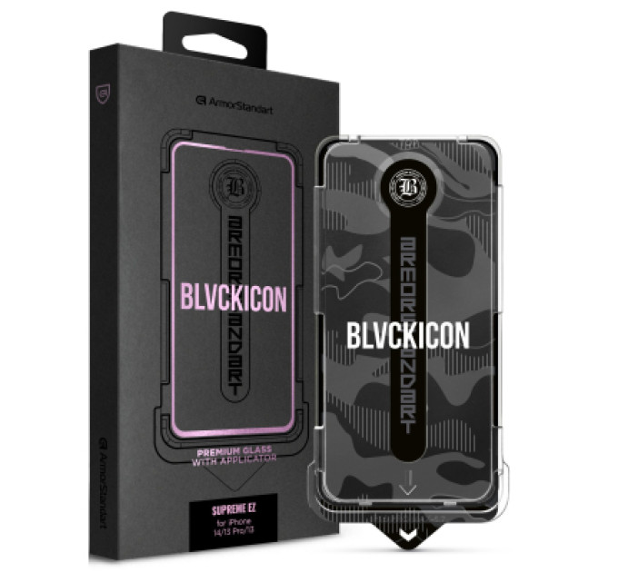 Armorstandart Скло захисне Armorstandart Black Icon Supreme EZ iPhone 14/13 Pro/13 (ARM79257)