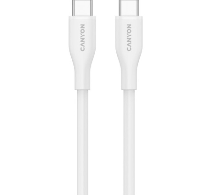 Дата кабель USB-C to USB-C 1.0m CC60SC10 60W Silicon White Canyon (CNS-CC60SC10W)