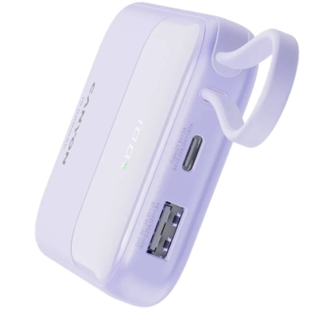 Батарея універсальна Canyon 10000mAh OnPower 101 PD/22.5W built-in cable Purple (CNS-CPB101PU)